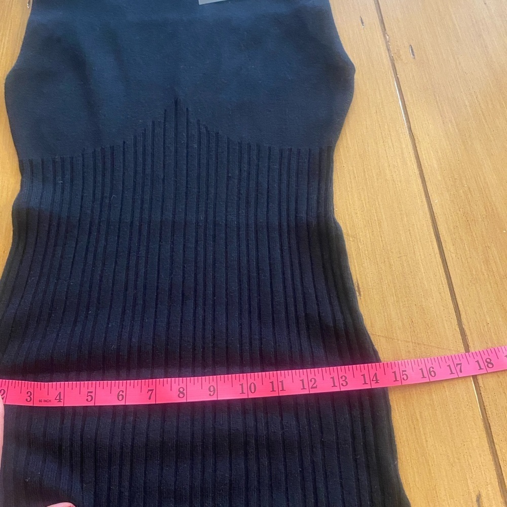 Women’s Sleeveless Turtleneck Maxi Black Sweater Dress Bodycon Texture New S/M - Picture 10 of 15
